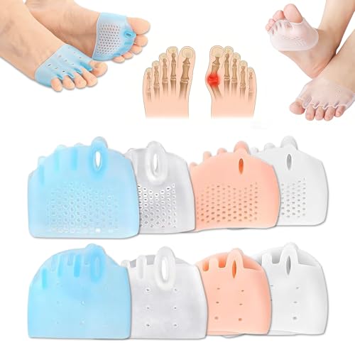 DeepWhale Toe Separators for Women & Men, Silicone Toe Spacers Bunion Relief, All-Day Comfort for Hallux Valgus, Under Any Shoe(4 Sets)