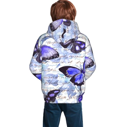 Butterflies Kid Hoodies Boys Sweatshirts Girls Pullover with Pocket4