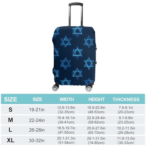 Blue Star of David Luggage Covers Washable Travel Suitcase Cover Elastic Baggage Protector2