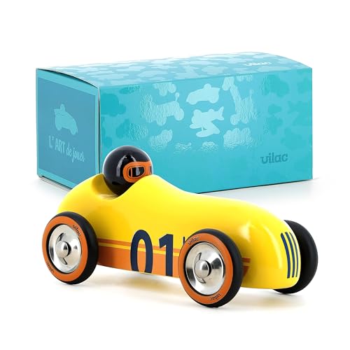 Voiture en bois Vilac jaune le cadeau d éveil idéal pour enfant de 2 ans