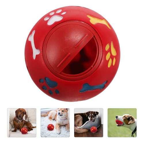 VILLCASE Interaktiver Hundekauball aus TPR für Hunde und Katzen Befüllbares Kauspielzeug zur Beschäftigung und Verhaltenstraining für Spiel und Training Zufällige Farbe-6