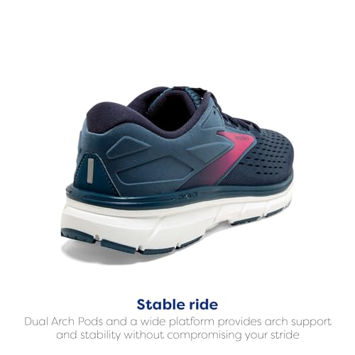 Brooks Women's Dyad 11 Running Shoe - Blue/Navy/Beetroot - 8 Medium