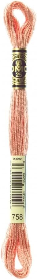DMC Stranded Cotton Embroidery Thread 758 - per Skein