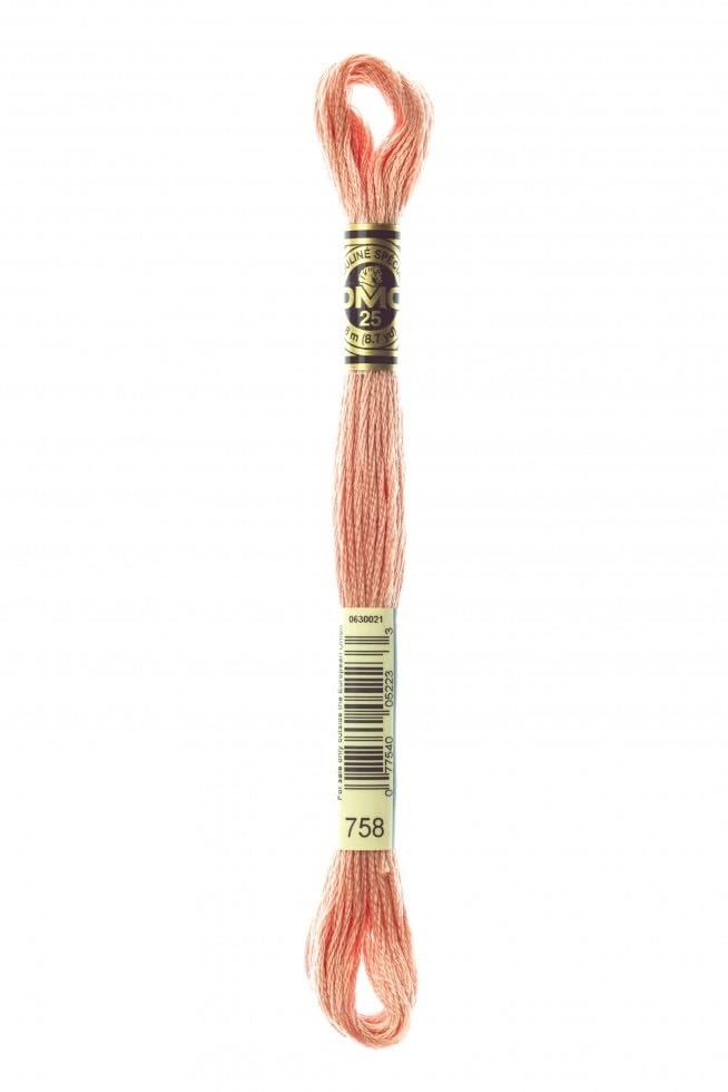Image of DMC Stranded Cotton Embroidery Thread 758 - per Skein