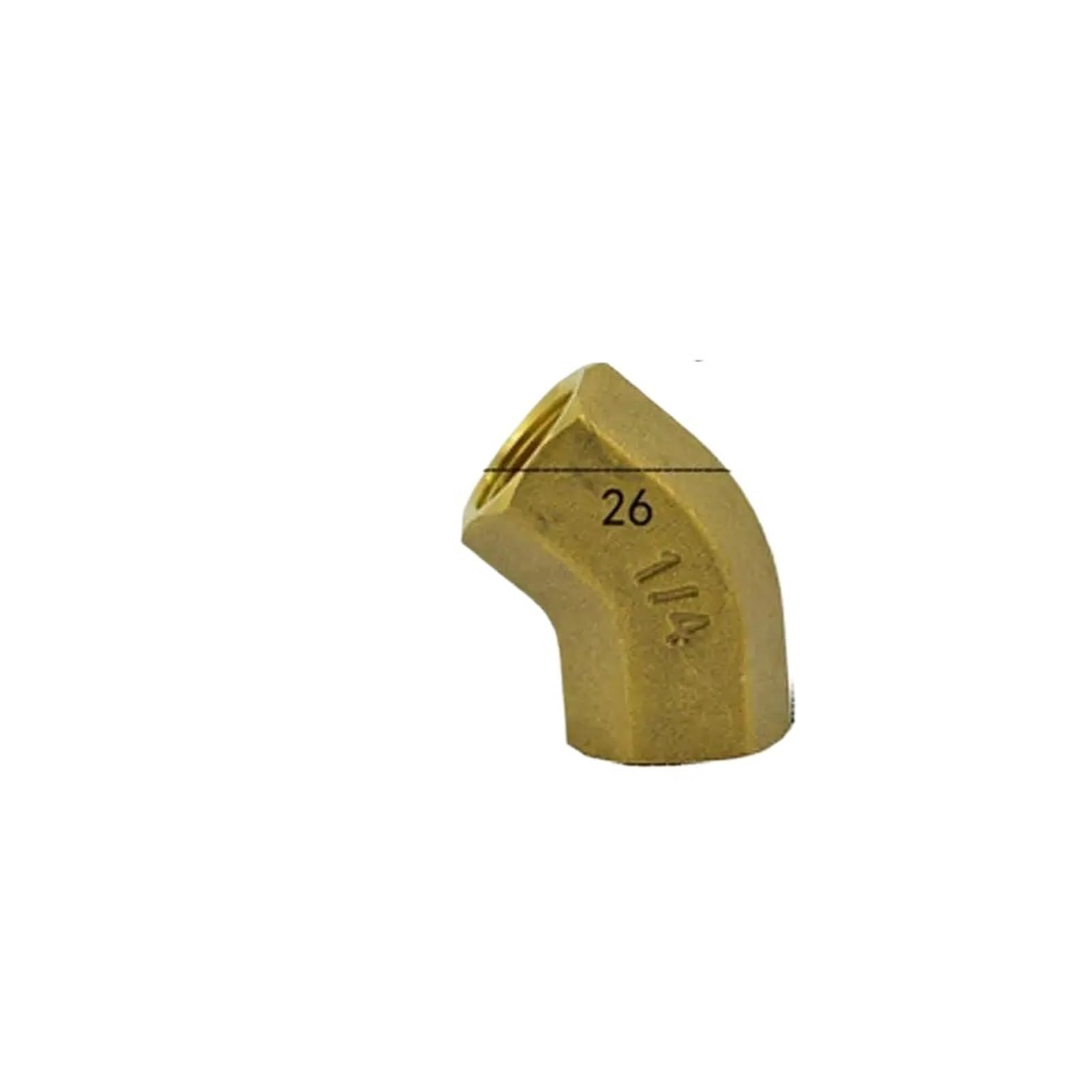 Conector BSPP de latón 1/4 hembra equal de 45 grados para tubería de gas o agua
