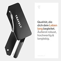 Travely Premium Kofferanhänger - leicht Erkennbar, Robust & Sicher - inkl. Namensschild und Privatsphäre Schutz I Vielseitig und Praktische Adressanhänger, Namensanhänger & Gepäckanhänger – Ansicht 4
