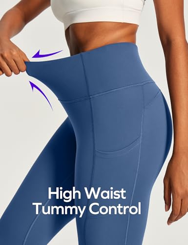 Image of Ewedoos Capri Leggings for Women High Waisted Yoga Pants with Pockets for Women Tummy Control Workout Leggings Yoga Capris