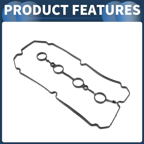 Image of Valve Cover Gasket, Cylinder Head Valve Seal Gasket No.224412X001 for Kia Rio 1.6L I4 2003-2005 Black, Rocker Cover Gasket 1 Pc
