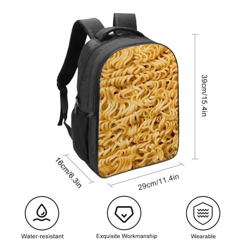Asian Korean Japanese Chinese Ramen Noodles Funny 16 Inch Backpack for Men Women Casual Daypack with 2 Compartment for Travel Work2