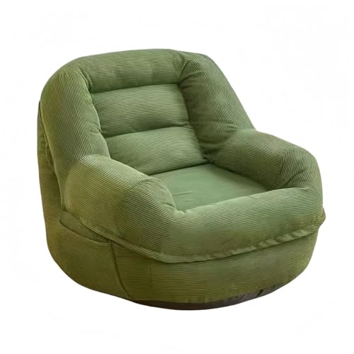 Demanca ソファ 一人掛け ビーズクッション 低反発 軽量 低座面 モダン 布製 長持ち ひとり暮らし向け リラックスチェア おしゃれ (グリーン)