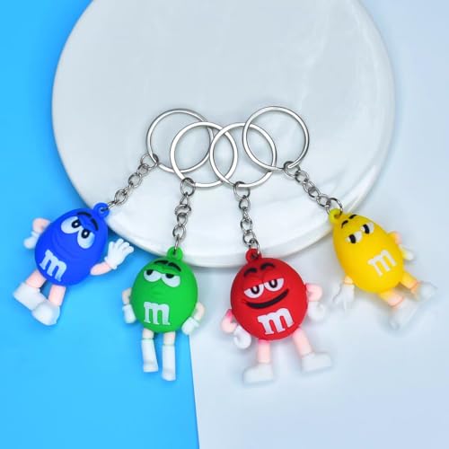 Shamoparty M Bean Porte-clés Mini Fête Favoris Sportifs Charme pour Sac à Dos Accessoires Fête Cadeaux d'Anniversaire Enfant Mignon M&M's Chocolat – vue 3