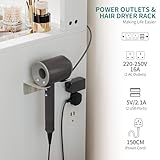 YITAHOME Dressing Table, Makeup Desk, Vanity Desk with Mirror and 5 Drawers, Makeup Vanity for Dressing Area/Bedroom, Dressing Table with LED Lights & Power Hub & Glass Tabletop, White, 100x40x140 cm - Image 6