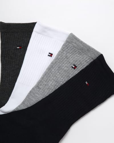 Image of Tommy Hilfiger Womens Crew Socks - 4 Pack Cushioned Crew Socks with Arch Support, Soft Athletic Socks for Women