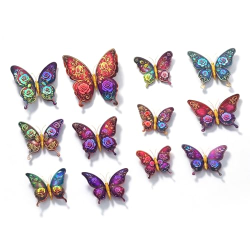 Image of Rangoli 3D Multicolor Butterfly Wall Stickers with Magnet | Removable Self Adhesive Wall Decor for Living Room, Bedroom, Kids Room | Wall & Iron Surface Decoration. Design-23