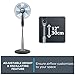 Rowenta Pedestal Fan, 53 Inches, Ultra Quiet Oscillating Fan for Bedroom, Portable, 5 Speeds, Refresh Up to 23-Feet, Silver, Indoor, VU5670