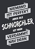  Niemand ist perfekt, aber als Schnorchler ist man verdammt nah dran: Notizbuch im Format A5, Notizheft als lustiges Geschenk zum Geburtstag oder zu ... oder Kollegen mit dem Hobby Schnorcheln
