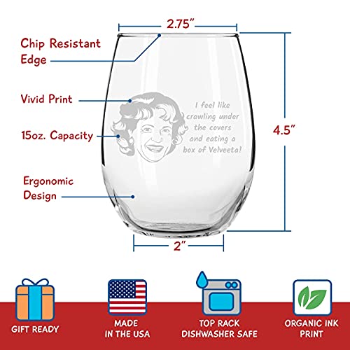 Golden Girls Inspired Stemless Wine Glass Set Of 4 (15 Oz)- Usa Made-Funny Novelty Glasses For Party, Event, Girls Night-Gift For Mom, Women Best Friend- Fun Drinking For Bachelorette Parties #TOP2