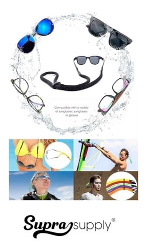 Cordão Salva Óculos Flutuante Para Esportes Aquáticos JetSki cor:Preto