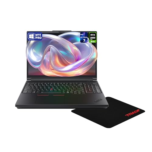 Image of Lenovo ThinkPad P16 Gen 3 Mobil Workstation, Intel Ultra 7-255HX, 64 GB DDR5 RAM, 1 TB PCIe SSD, 16 inch WQUXGA (3840x2400), Nvidia RTX Pro 2000, Backlit Keyboard, W11 Pro, Black + Traix Mousepad