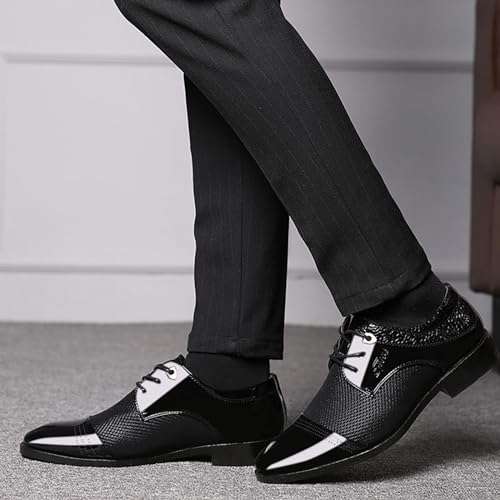 Men's Patent Leather Dress Shoes Casual Oxford Lace-up Shoes Business Formal Shoes Tuxedo Office Shoes for Men3