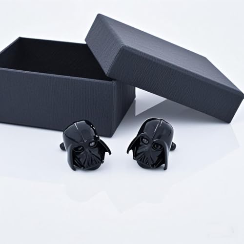 Mancuernillas calavera y espadas diseño 3D negro miniatura 6