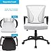 Furmax Office Chair Ergonomic Computer Desk Mesh Chair Mid Back Swivel Lumbar Support with Armrest (1, White)