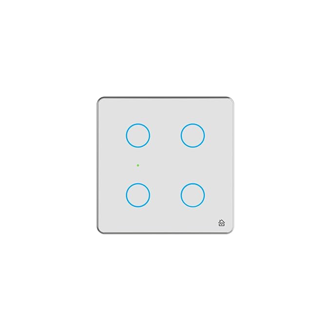 HomeMate Smart Switch Board: 4 x Switch Module (White, Pack of 1) No Hub Required Compatible with Alexa, Google Assistant & Siri