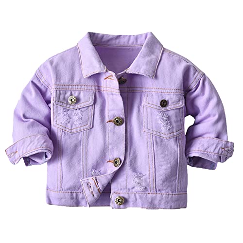 Toddler Baby Boy Girls Denim Jacket Long Sleeve Button Down Jeans Coat Cowboy Outwear Western Clothes (D, 3-4 Years)