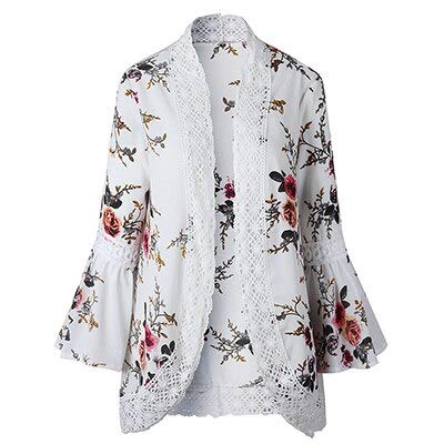 3nh Women’s Cardigan Lace Shirt Ladies Clothes Plus-Size Summer Tops Cotton White