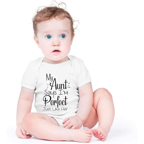listery My Aunt Says I'M Perfect Baby Bodysuit Aunties Bestie Baby Clothes I Love My Auntie Newborn Infant2