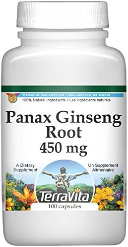 TerraVita Panax Raíz de Ginseng - 450 mg (100 Cápsulas, ZIN 517253)
