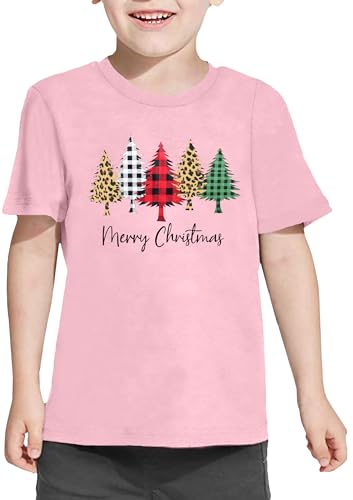 Image of Christmas Tree Shirt for Toddler Boys Girls Merry Christmas T-Shirts Short Sleeve Holiday Tee Xmas Gift Tops