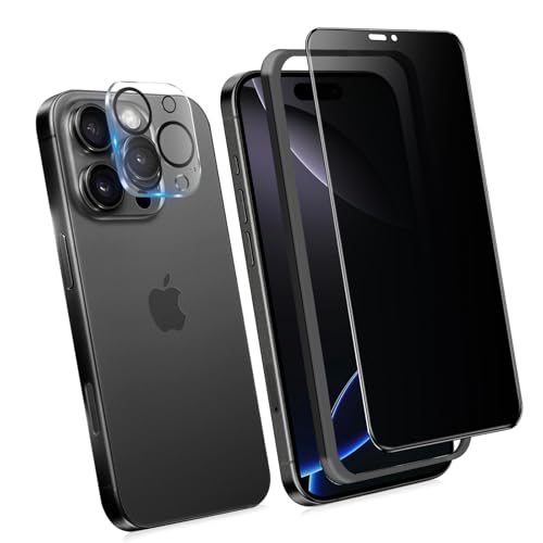 KWATUNG 360度 覗き見防止フィルム iphone 16 pro max ガラスフィルム 上下左右 360°覗き見防止 いphone16pro max ガラスフィルム 覗き見防止 360° 全方向 アイフォン16プロマックス フィルム のぞき見防止