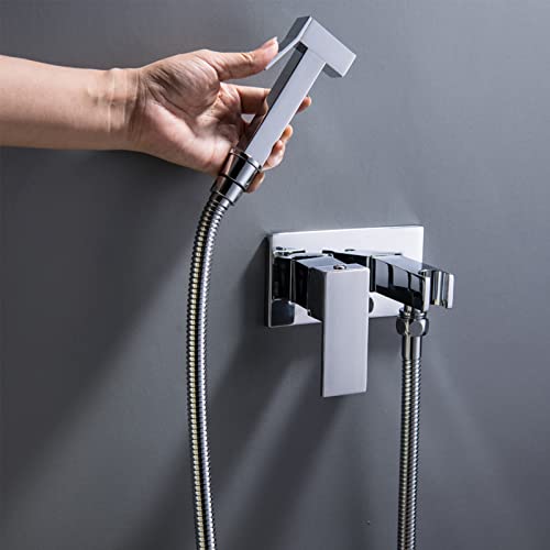 Ensemble de bidet à eau chaude et froide à main avec support mural - 3