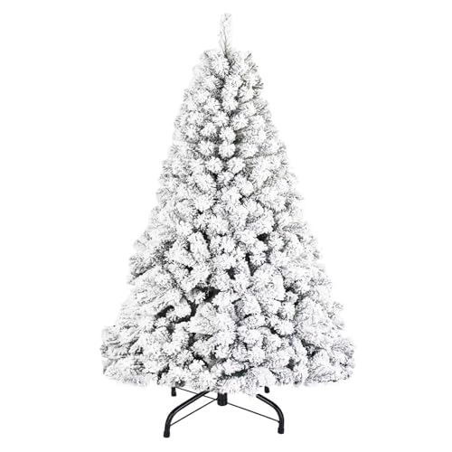 Weihnachtsbaum Schnee, 150 cm/ 59 Zollweihnachtsbaum Künstlich mit Schnee, mit LED-Lichtern/Kreuzförmigem Metallstützsockel, für Weihnachtsdekoration zu Hause, im Büro, in Bars und auf Partys Weihnachtsbaum Schnee, 150 cm/ 59 Zollweihnachtsbaum Künstlich mit Schnee, mit LED-Lichtern/Kreuzförmigem Metallstützsockel, für Weihnachtsdekoration zu Hause, im Büro, in Bars und auf Partys