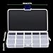 ZOENHOU 32 Pack 15 Grids Clear Plastic Jewelry Organizer Box, Clear Plastic Storage Containers with Adjustable Dividers for Jewelry Bead Earring Fishing Hook Small Accessories, 6.7 x 4.3 x 0.9 Inch