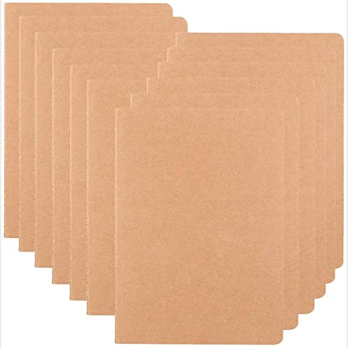 YOOMONA Lot de 12 blocs-notes lignés A5, couverture en kraft, 30 feuilles/60 pages, 14 x 21,1 cm, agenda classique, parfait pour les voyageurs d'affaires, l'école