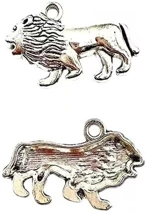 30PC Antique Silver Lion Animal Charms Pendants for Jewelry Bracelet Necklace DIY Craft Making 29x18x4mm - Image 3