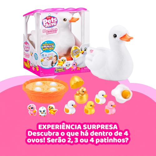 Candide, Pets Alive, Pelúcia Interativa, Mama Duck Surprise, Com Sons Divertidos - Mamãe Pata e Filh