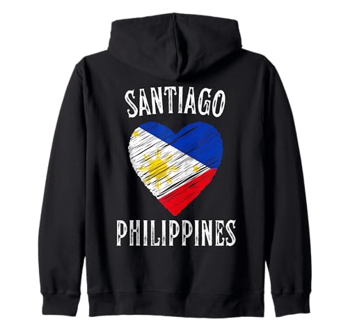 Philippines Flag Heart Santiago City Sudadera con Capucha