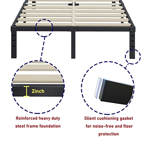 ZIYOO Full Size Bed Frame 14 Inches High 3 Inches Wide Wood Slats with 3500 Pounds Support for Foam Mattress, No Box Spring Needed, Underbed Storage Space,Easy Assembly, Noise Free by ZIYOO - Image 6