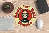 Alfombrilla para Mouse, Ratón de PC o Portátil - Calavera Rock - Diseño Música Metal - Estilo Gótico. Ideal para Gaming y Oficina y Todo Buen rockero.