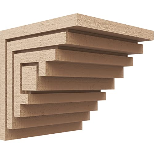 10"W x 10"D x 10"H Wide Landon Rough Cedar Woodgrain TimberThane Corbel, Primed Tan