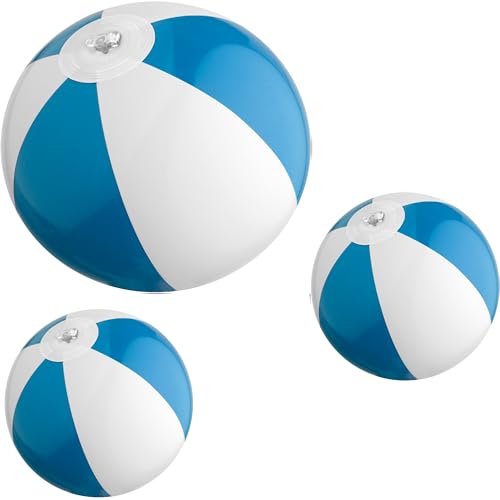 3 x mini Wasserball / Strandball für Kinder - BLAU - Urlaub Strand Spiel Freizeit Spass