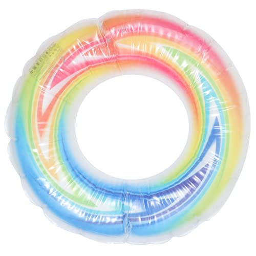 CORHAD Colorful Rainbow Inflatable Swimming Ring Pool Tube for Summer Beach Parties Outdoor Fun Relaxation Design