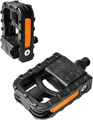 GORIX Bicicleta Plano Pedales Plegable Plegable con Reflector Camino Montaña BTT Bicicleta(GX-F55)(Negro)