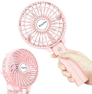 EasyAcc Handheld Fan, Portable USB Fan [Powerful Wind & Quick Cool] Up to 17H 4 Speeds Personal Fan with One Touch Power Off Rechargeable Battery Foldable Adjustable Fan for Home Office Travel-Black