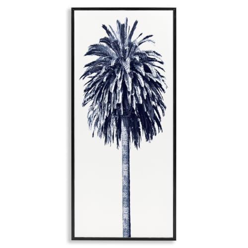 Tropical Palm Tree Greyscale Photography, 10 x 24 Inch Framed Giclée Print