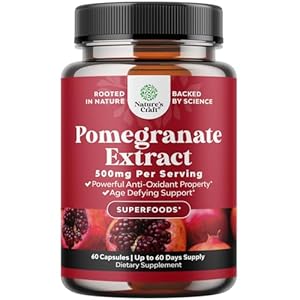 Pomegranate Extract Capsules Antioxidant Supplement – Natural Pomegranate Capsules for Heart Health Joint Support and Pre Workout for Men and Women – Nitric Oxide Supplement with Brain Health Vitamins