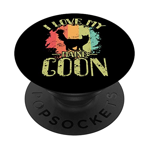 I Love my Maine Coon Cat Pet Gatto Maschio Gatto PopSockets PopGrip Intercambiabile